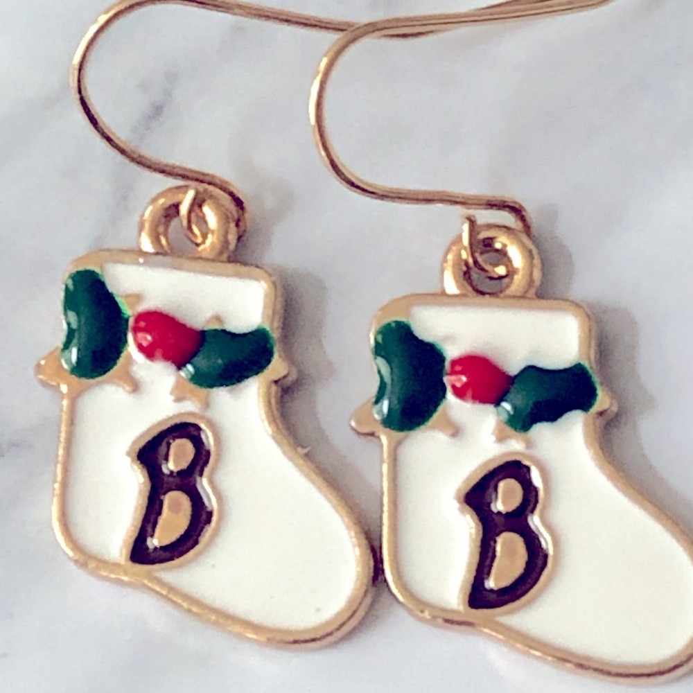 Christmas Stocking Hand Crafted Holiday Earrings New